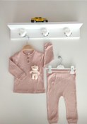 Resim dubi baby Sütlü Kahve Renk Cep Ayıcıklı 2'li Bebe Takımı 1-2-3 Yaş 