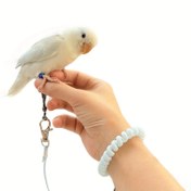 Resim 1 adet Ultra Hafif Kuş Eğitim İpi, Yüksek Esneklikli Zarar Vermeyen Tasarım, Kalkan, Aşk Kuşları, Çiftler, Kuş Salıncakları için Ultra Hafif Uzatma Kablosu ile Koi, Peony, Aşk Kuşları 