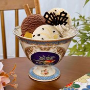 Resim Zarif Vintage Seramik Dondurma Kabı Süslü Kuş ve Çiçek Deseni ile - Mikrodalga Güvenli, Ev Dekoru için Yeniden Kullanılabilir Tatlı Kasesi, Hediyeler ve Özel Günler gibi Cadılar Bayramı, Paskalya, Şükran Günü, Sevgililer Günü, Anneler Günü, Ev Dekor Öğesi | Çiçekli Desenli Kase | Karmaşık Detaylar 