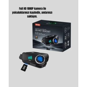 Resim Q28 Kameralı Motosiklet Kask Kulaklık Bluetooth 5.3 Su Geçirmez 1080P Hd Midastech 