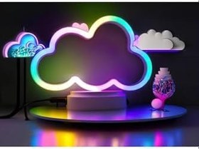 Resim Neon Bulut Dekoratif Gece Lambası Hediye Kutusu Led 