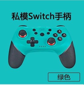 Resim Kişisel Tasarım Switch Pro Kablosuz Bluetooth Oyun Kolu - Uyandırma Ve 6 Eksenli Hareket Algılama Özelliği - Mavi Yeşil 