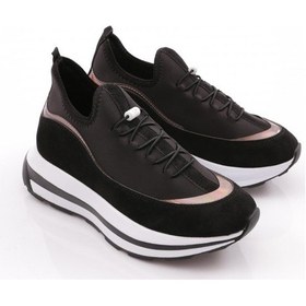 Resim Dgn 2030 Kadin Kalin Taban Spor Ayakkabi 2030-2026-R1680 Siyah 