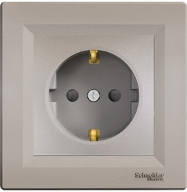 Resim Schneider Plus Asfora Bronz Topraklı Priz Çocuk Korumalı Çerçevel 