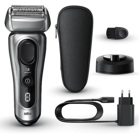 Resim Braun Series 8 8517S Islak & Kuru Tıraş Makinesi Şarj Standı ve Seyahat Kılıfı, %100 Su Geçirmez, Ses Titreşimleriyle Güçlendirilmiş 4 Tıraş Elemanı, 5 Yıla Varan Garanti. 