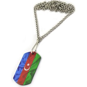 Resim Anahtarlık Sepeti Asker Künyesi Azerbaycan Bayrak 