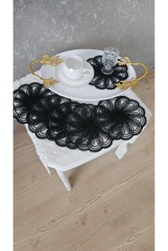 Resim ozbience 6'lı Şık Güpür Tül Peçete Seti, Zarif Sunum İçin Mükemmel 