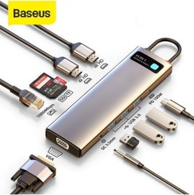 Resim Baseus Metal Gleam Series 11in1 Type-c Hdmı Rj45 Vga Sd Pd 100w Type-c Hub Adaptör Çoklayıcı 