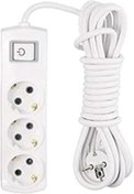 Resim Genel Markalar 2 Metre 3'Lü Priz - Anahtarlı Uzun Esnek Kablolu, Güvenli Ve Dayanıklı Uzatma Kablosu 