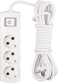 Resim Genel Markalar 2 Metre 3'Lü Priz - Anahtarlı Uzun Esnek Kablolu, Güvenli Ve Dayanıklı Uzatma Kablosu 