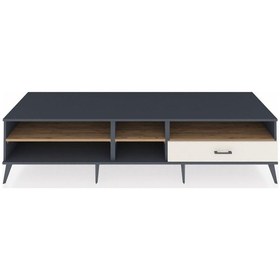 Resim Kronos Tv Ünitesi 3 Raflı Tek Çekmeceli 220x59x51 Antrasit-çam/aytaşı Atlas Çam/aytası - Antrasıt 