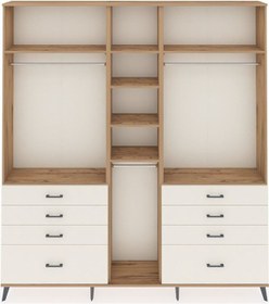 Resim Arges Dolap 8 Raflı 8 Çekmeceli 3 Askılı 220x30x243 Çam-çam/aytaşı Atlas Çam/aytası 