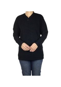 Resim Kadın Vyaka Kapalı Üç Düğmelı Kalın Kışlık Anne Bluz Siyah 