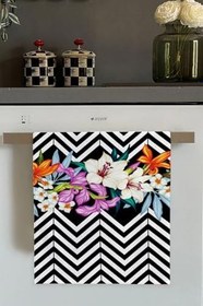 Resim Lila Çiçekli Fırın Mutfak Havlusu 30X50Cm 