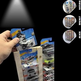 Resim Regular Kart Rafı, Doğal Ahşap Regular Kart Sergileme Vitrini, Kutusunda Card Oyuncak Araba rafı 