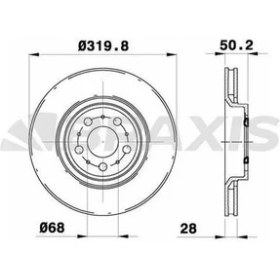 Resim Braxis AE0291 Ön Fren Disk Aynası Havalı S60 00-10 S80 00-10 V70 01-10 XC70 02-10 S80 I 184 00-05 9475266 
