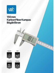Resim YSB 150 mm Karbon Fiber Dijital Kumpas - Ultra Geniş LCD Ekran 