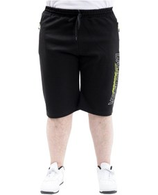 Resim Mode Xl Büyük Beden Erkek Kapri Şort Baskılı Calıfornıa 24503 Siyah Siyah 