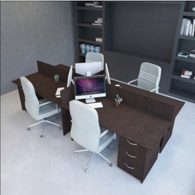 Resim Burovena Vena Nil Workstation Dörtlü Çalışma Masa 320Cm X 140Cm X 115H 