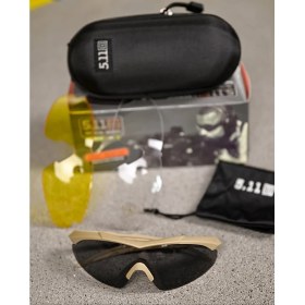 Resim 5.11 Tactical 3 Lensli Gözlük Bej / Taktikal Gözlük / Bisiklet Gözlüğü 