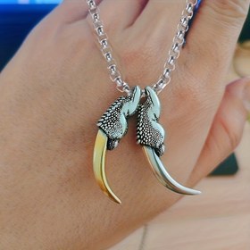 Resim Vintage Punk Kartal Pençesi Kolye Klasik Erkek Motosiklet Sürücüsü Hip Hop Rock Parti Süsü 