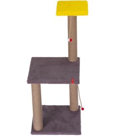 Resim 82 Cm Antrasit Iki Katlı Kedi Tırmalama Tahtası Catnipli Tırmalama Tahtası Minder Yüzey 