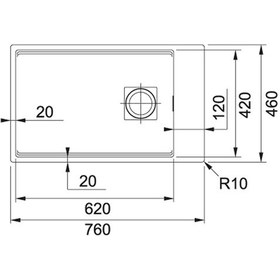 Resim Franke Kubus 2 Kng 110-62 Granit Bianco Eviye 
