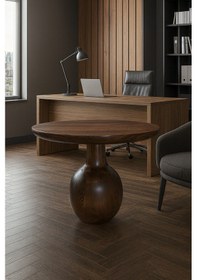 Resim Larin Ahşap Orta Sehpa Ceviz Renk Mantar Sehpa Ceviz 