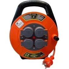 Resim TeknoKapsül Seyyar Kablo Makarası - 10 Metre, 4 Prizli, IP44 Kapaklı, 230V 16A, 1000W - Taşınabilir Çanta Tipi Uzatma Kablosu (3x1.5mm² Cca) 10315-F 