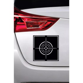 Resim Geometrik Hedef Sticker Oto Motor Laptop Duvar Folyo Sticker 15 x 15 cm 