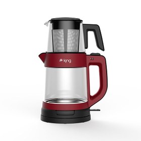 Resim King Tea Pro KCM330 Cam Kırmızı Çay Makinesi 