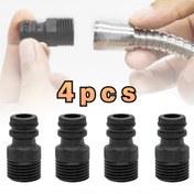 Resim 4 adet Spiral Musluk Adaptörü, Bahçe Ev Su Hortumu, Hızlı Hortum Bağlantı Elemanları, Bahçe Sulama Sistemi Parçaları, 1/2” BSP 