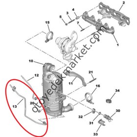 Resim Peugeot Rifter (2018-2024) 1.5 Blue Hdi Partikül Filtresi Alt Basınç Borusu (Orijinal) 