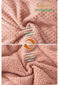 Resim Ultra Yumuşak Çift Taraflı Wellsoft Peluş Yorgan Çift Kişilik Yıkanabilir 200x220 Cm Pudra Pudra 