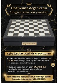 Resim Kişiye Özel Lüks Metal Satranç Takımı Mermer Desenli Sandıklı Premium Oyun Seti 20 Cm. Klasik Figür 