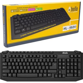 Resim Hello HL-4624 2.4ghz 14 Multımedıa Tuşlu Kablosuz Klavye 