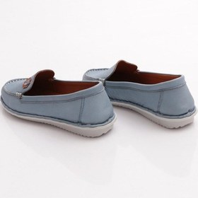 Resim Dgn E220 Kadin Çiçek Desenli Loafer Ayakkabi Mavi 