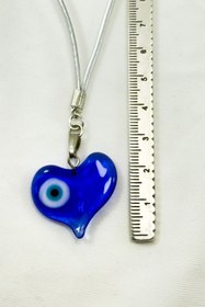 Resim biuti El Yapımı Nazarlı Cam Kalp Araba Dikiz Ayna Süsü, Yeni Araba Süsü 