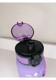 Resim Shop-Set Tritan Motivasyonlu Su Matarası 650 ML Lila - Pembe 