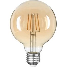 Resim Helios 6W Rustik LED Ampul – E27 Duy, Amber Cam, Dekoratif Ampul (Balon) 