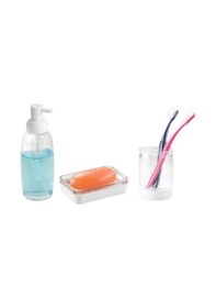 Resim 3 Lü Banyo Seti Beyaz Cam 20x20x10cm Diğer 