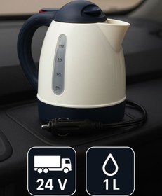 Resim AGUILAS 1 Litre 24 Volt Araç Içi Oto Su Isıtıcı Kettle Çakmaklık Girişli 