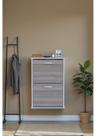 Resim Eliusta Holen Cordoba Renk Ayakkabılık 2 Düşer Kapak 52 Cm Genişlik Kapı Önü Asma Ayakkabılık 52x74x26 Cm Cordoba 