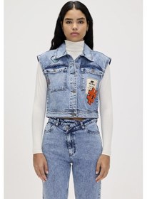 Resim Bad Bear Joanne Blue Kadın Denim Yelek Mavi 