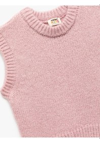 Resim Koton Bisiklet Yaka Kolsuz Basic Triko Süveter Lila 6wkg90004ht Lila 