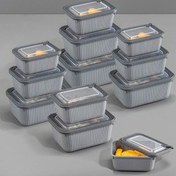 Resim 12'li Vip Dikdörtgen Mikrodalga Ve Difrize Uygun Saklama Kabı Seti Gri 4x(1750,1050,600 Ml) Vienev