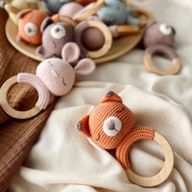 Resim Amigurumi Uykucu Hayvanlar Çıngırak - Ayıcık 