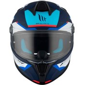 Resim Mt Targo S Kay C7 Kapalı Motosiklet Kaskı Beyaz - Mavi 