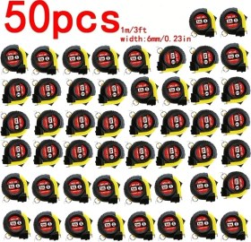 Resim Willowhaven 50 Adet Taşınabilir Darbeye Dayanıklı Küçük Şerit Metre, 3ft-1m Uzunluk, Çift Skala, Parti Hediyeleri İçin Uygun, Anahtarlıklı 