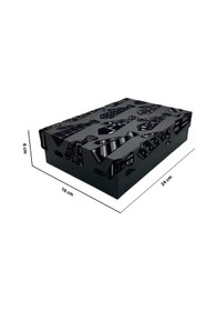 Resim Teyreki Gıpta Montana Floklu Kravat Desenli Dikdörtgen Hediyelik Boş Kutu No:1 24x16x6cm 